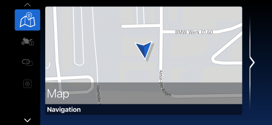 Detailed view of BMW Motorrad ConnectedRide app navigation
